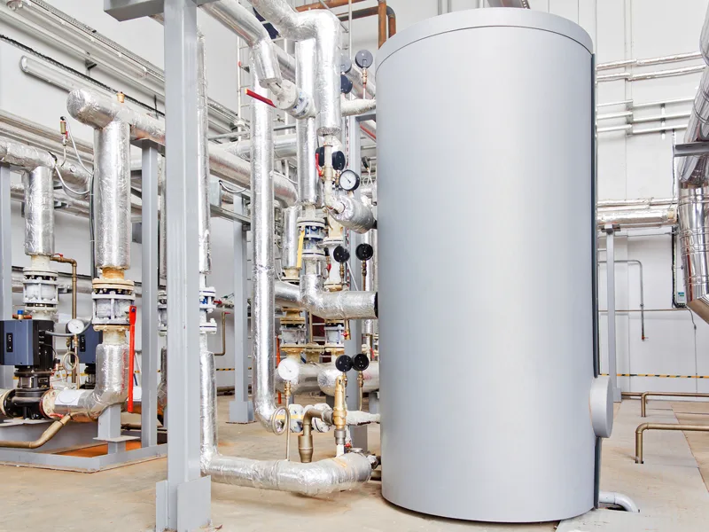 Chaufferie collective avec ballon de production d'eau chaude sanitaire — chauffe-eau thermodynamique à dans le Grand Est