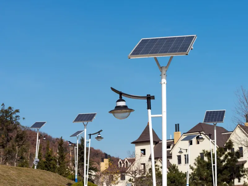 Lampadaires solaires autonomes dans une résidence — France