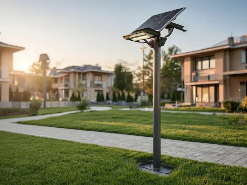 Borne solaire dans un lotissement — France