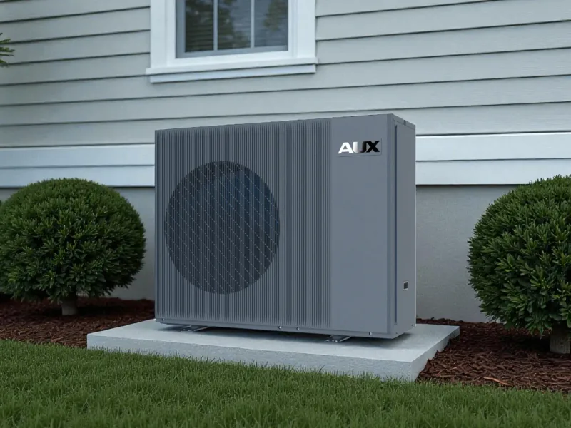 Groupe extérieur de PAC air/eau raccordé au réseau collectif — pompe à chaleur air/eau en immeuble en Bretagne