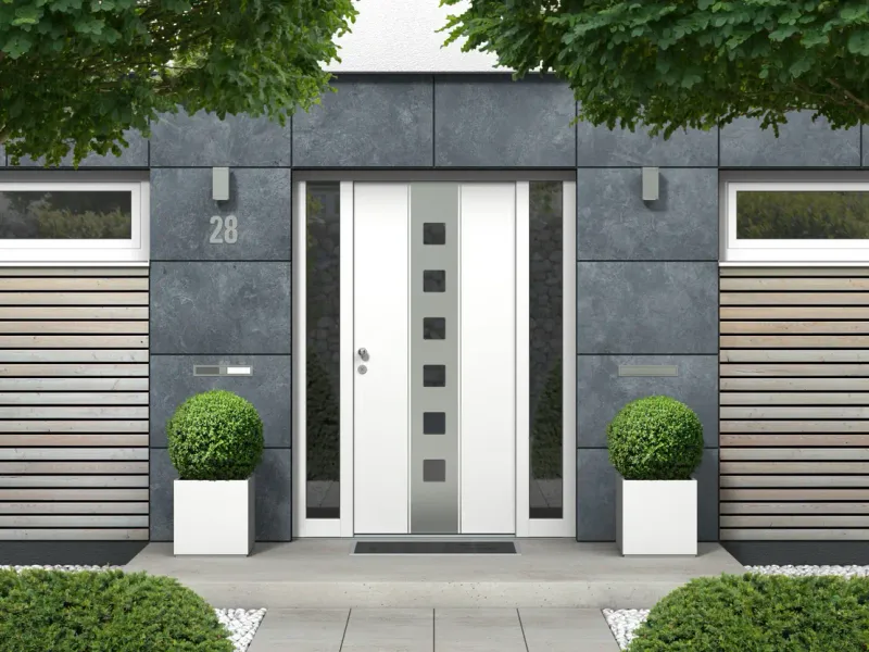 Porte d'entrée design d'une maison individuelle — France