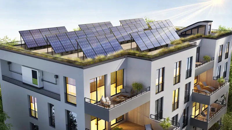 Immeuble à toiture photovoltaïque — France