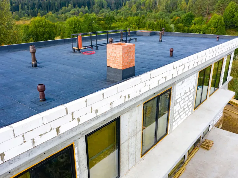 Toiture-terrasse neuve d’une maison — France