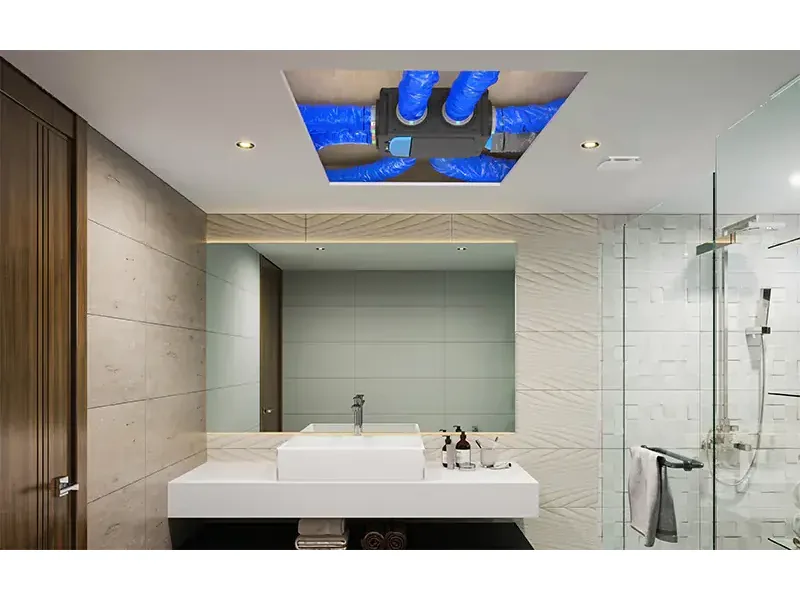 Installation de VMC (extraction salle de bain) — France