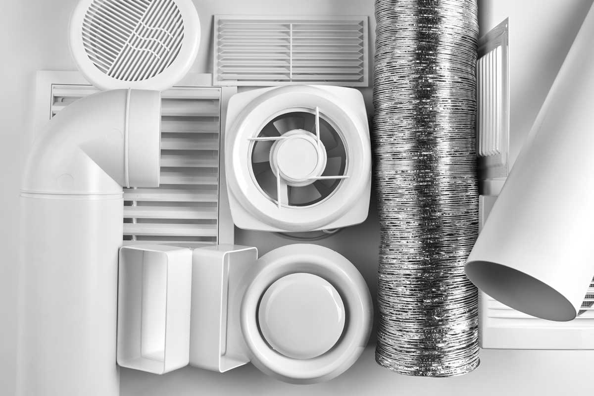 Bouches d'extraction, grilles de ventilation, entrées d'air et conduits de raccordement